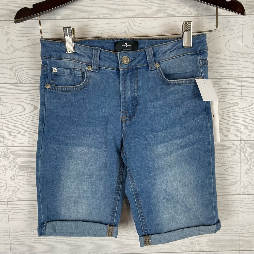 7 For All Mankind Denim Jean Bermuda Shorts Size 12 NWT